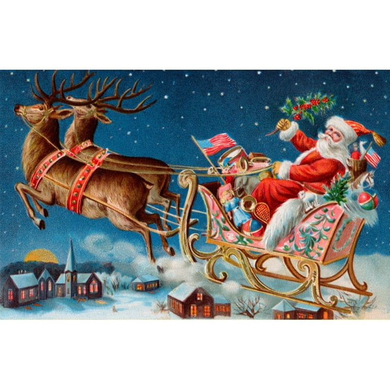 SDJMa Christmas Diamond Painting Kits for Adults,Santa Snowman Reindeer  Diamond Art Kits,5D Paint with Diamond Full Round Drill Gem Art,Christmas  Diamond Art Painting Kits Snowy Winter（12*16） 