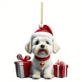 thumbnail image 1 of SDJMa Christmas Dog Ornaments, Cute Cartoon Santa Hat Dog Hanging Ornaments for Xmas Tree Car Backpack Home Holiday Party Decorations, Christmas Gift for Cat Lovers, 1 of 8