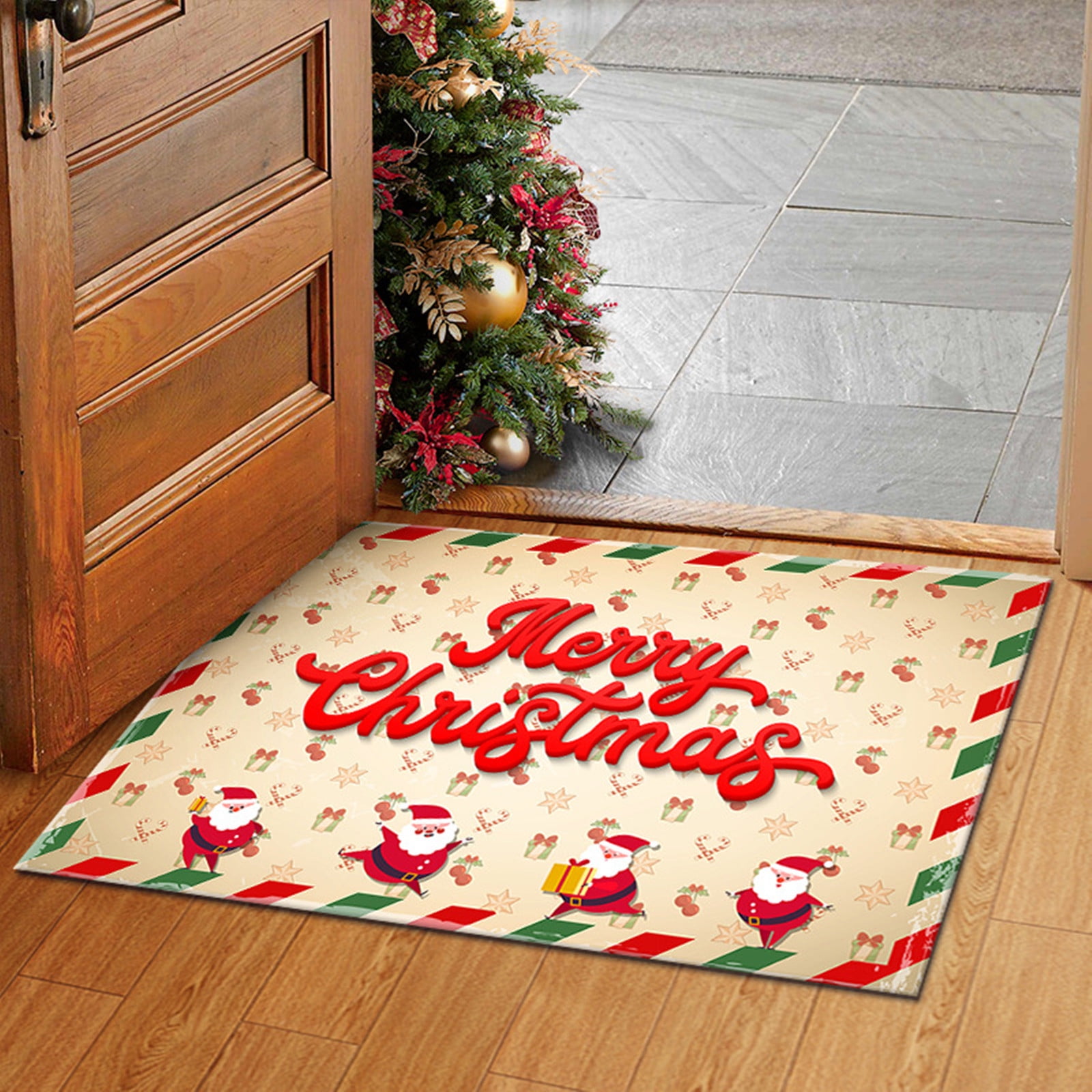 SDJMa Christmas Door Mat Outdoor Durable Front Door Mat 24×36