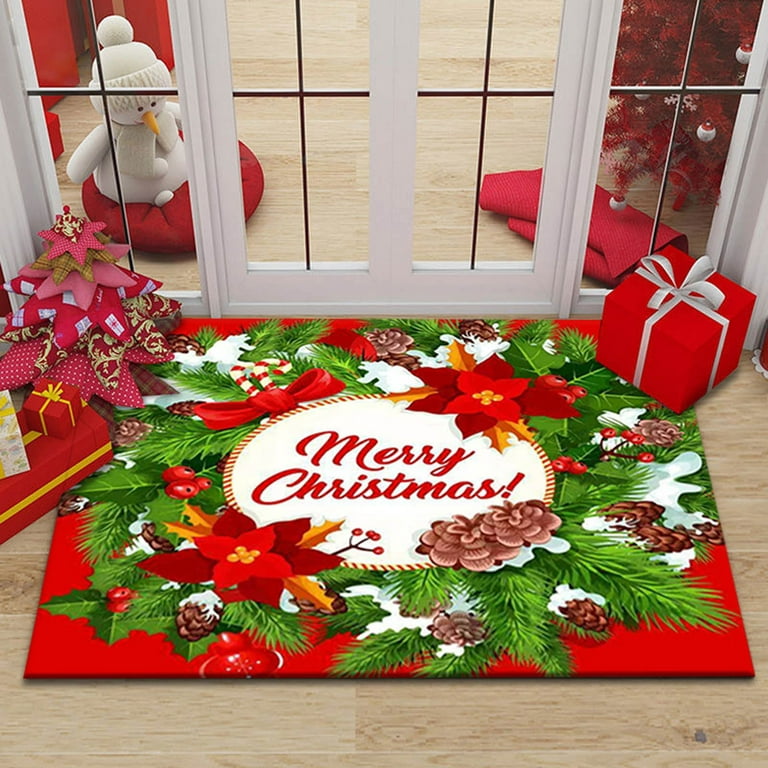 Christmas Bells Door Mat, Indoor Outdoor Doormats, Hello Mats For