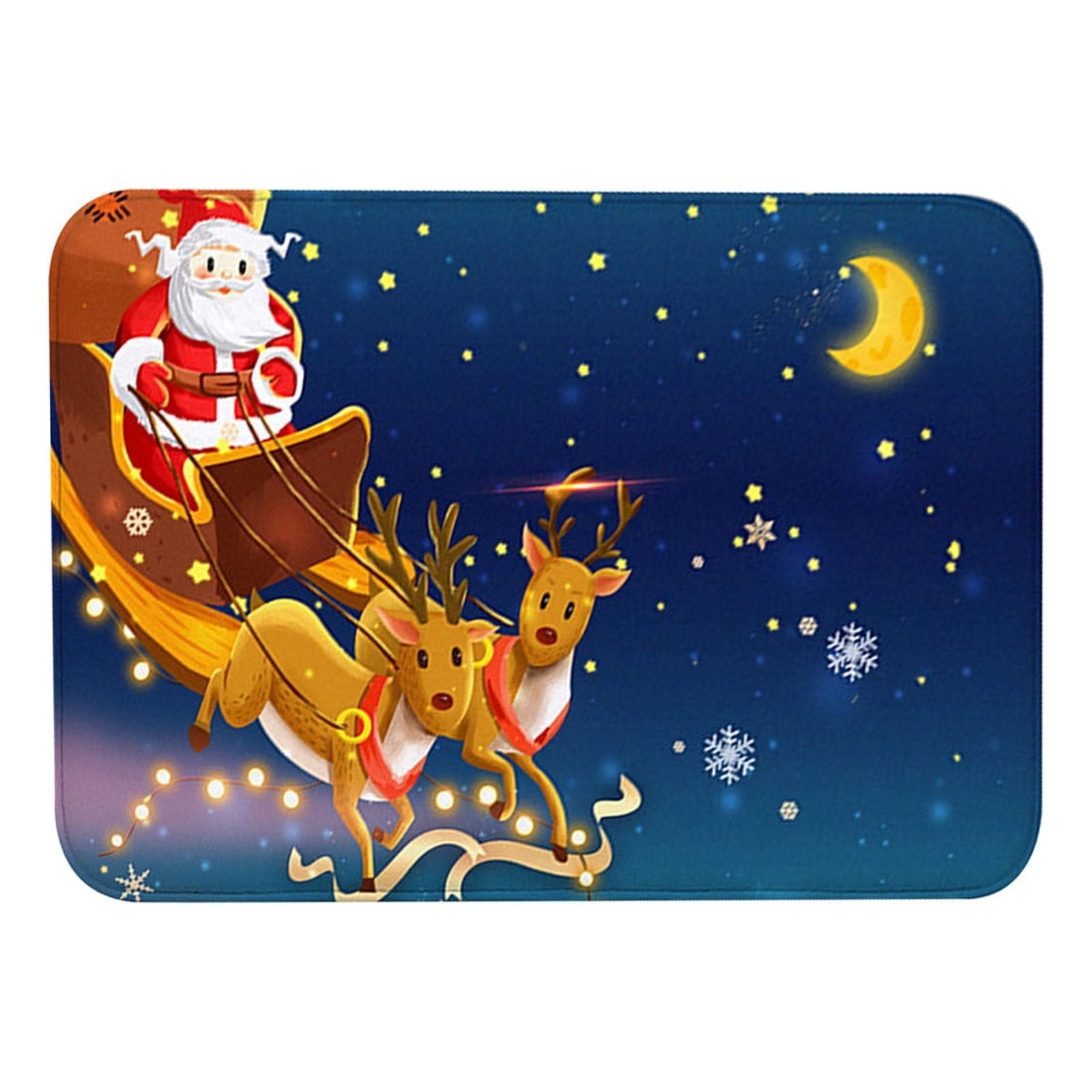 SDJMa Christmas Doormat,Outdoor Merry Christmas Santa Snowman Reindeer