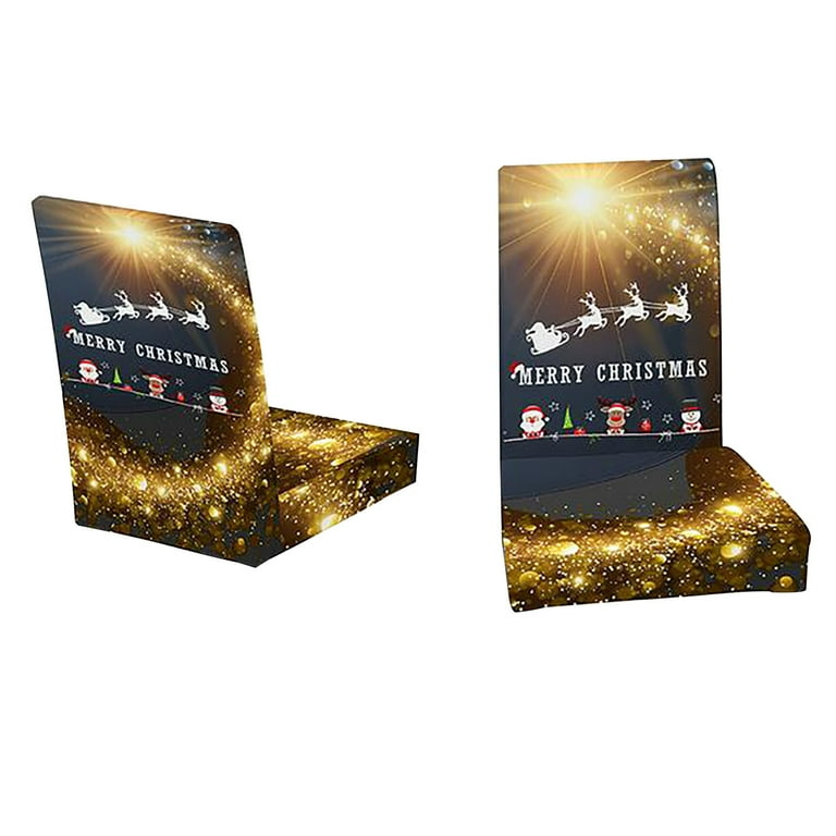SDJMa Christmas Gold Tablecloth Chair Cover Set Christmas Decorations Flash Merry Christmas Tablecloth Oil Proof and Waterproof Christmas Chair Covers for Dining Room Walmart