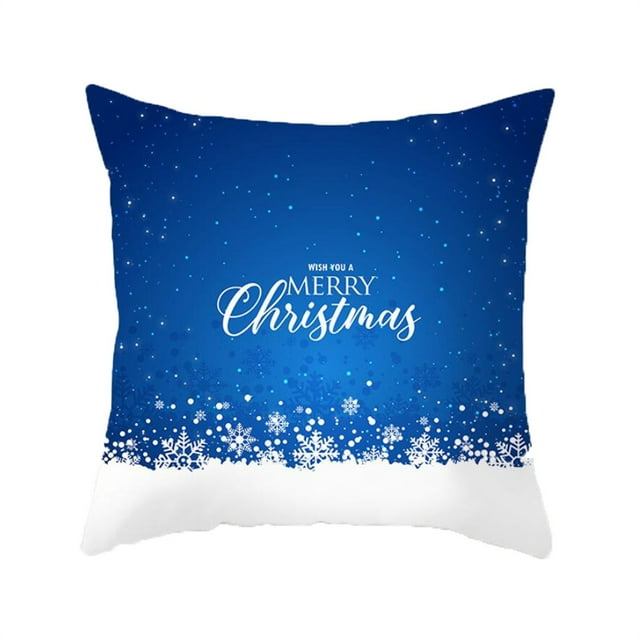 SDJMa Christmas Pillow Covers 18x18 for Christmas Decorations Merry Christmas Reindeer Snowy