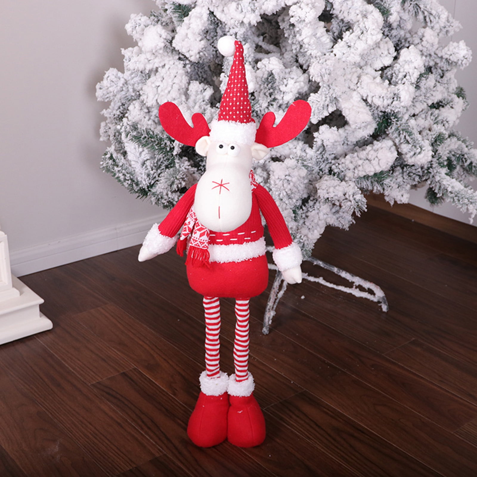 SDJMa Christmas Plush Toy 28 inch Retractable Long Leg Standing Plush ...