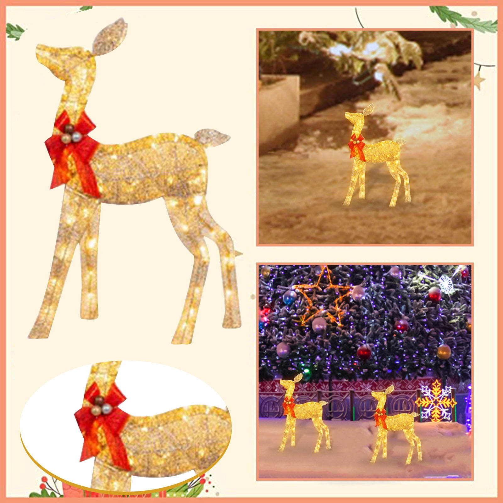 Reindeer Shaped Christmas Decoration LED Ornaments