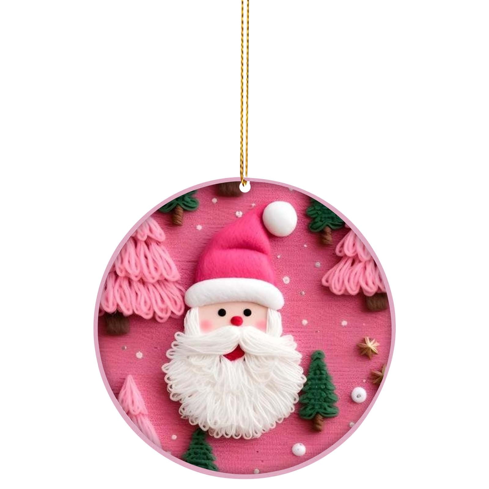 SDJMa Christmas Tree Ornaments Pink Theme Acrylic Christmas
