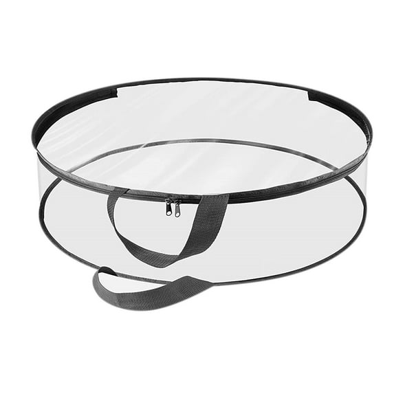 SDJMa Christmas Wreath Storage Bags, 24 Inch Clear Wreath Container with Double Zippers and Handles for Xmas Thanksgiving Halloween Holiday