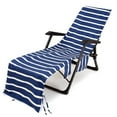thumbnail image 1 of SDJMa Classic Beach Chair Cover with Side Pockets,Microfiber Chaise Towel Cover for Sun Lounger Pool Sunbathing Garden Beach Hotel,Easy to Carry,No Sliding,Stripe Printed(84.6" x 29.5"), 1 of 9