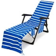 thumbnail image 1 of SDJMa Classic Beach Chair Cover with Side Pockets,Microfiber Chaise Towel Cover for Sun Lounger Pool Sunbathing Garden Beach Hotel,Easy to Carry,No Sliding,Stripe Printed(84.6" x 29.5"), 1 of 8
