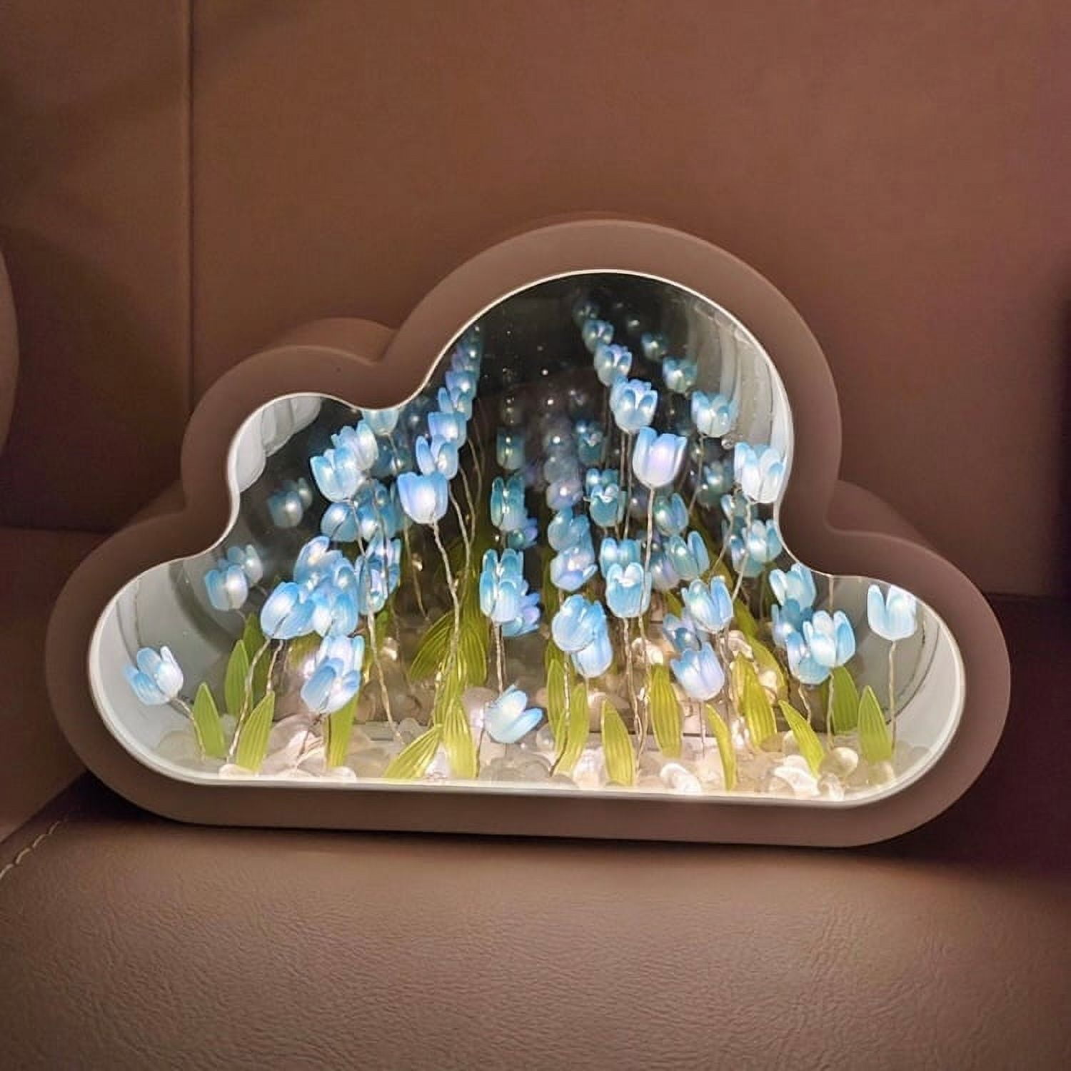 SDJMa Cloud Tulip Desk Lamp, 7.9in DIY Cloud Tulip Mirror Night ...