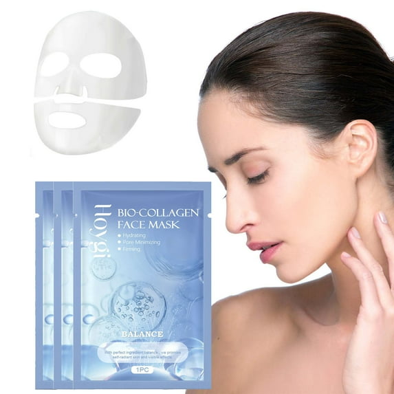 SDJMa Collagen Mask, Deep Lifting Collagen Mask, Anti Wrinkle Lifting, Hydrating and Firming Overnight Hydrogel Elasticity Improvement Skin (3Pcs)