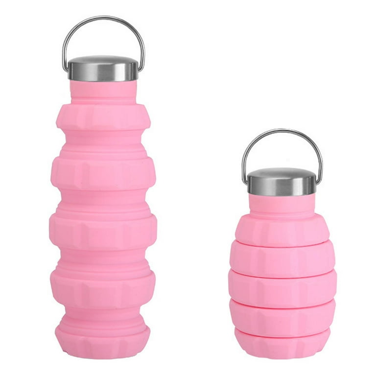 Qisiwole Collapsible Water Bottles 16oz/500ml, Silicone Travel Water Bottles with Leak Proof for Sport Camping Hiking Outdoor Reusable Foldable