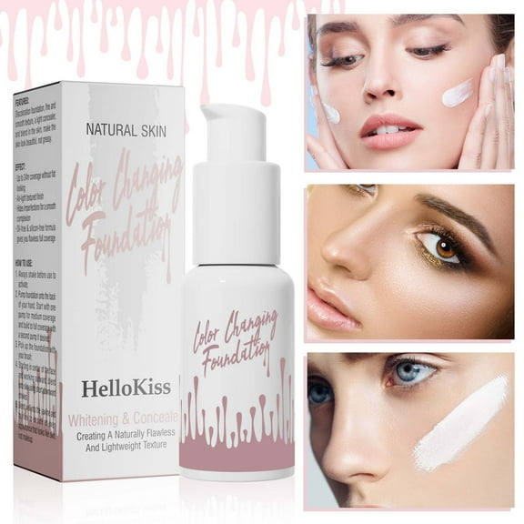 SDJMa Colour Changing Mature Skin Foundation,Naturally Blends Moisturizing foundation makeup,Long Lasting Waterproof Lightweight Liquid Foundation for Face Makeup,Natural Look