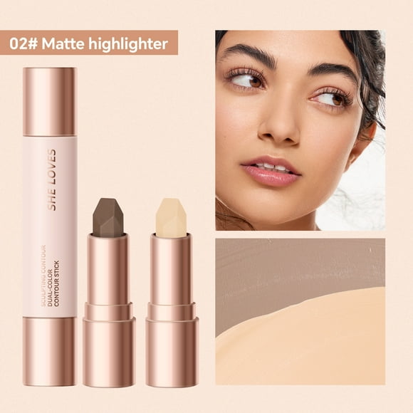 SDJMa Contour Stick - Dual-Sided Contouring & Highlighting Stick, Dual-Ended Natural Contour & Highlight Belndable Buildable Long Lasting Face Makeup (#02)
