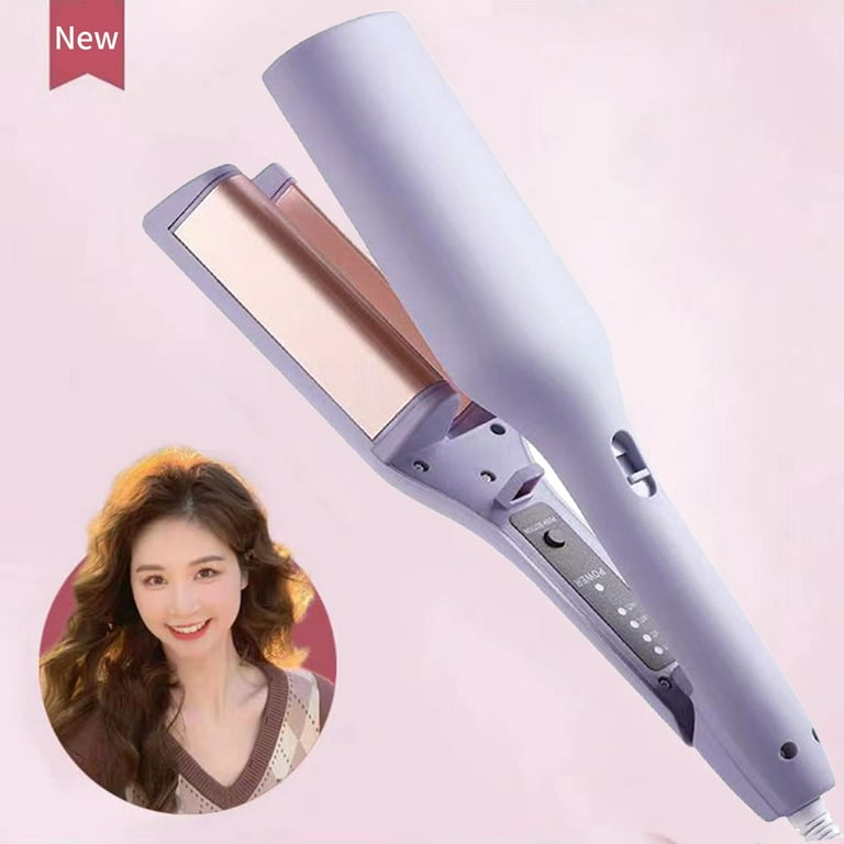SDJMa Curling Iron Anti Scald Hair Crimper 2 Barrel Ionic Wavy