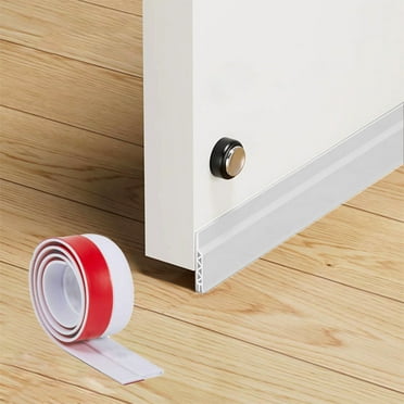 SDJMa Door Draft Stopper, Under Door Draft Blocker Insulator Door Sweep for Exterior & Interior Doors Strong Adhesive Soundproof Door Seal Strip Weather Stripping,2" W x 39" L,White