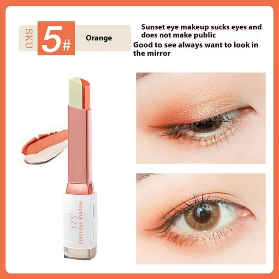 SDJMa Double Colors Eye Shadow Stick Glitter Shimmer Eyeshadow Gradient Eyeshadow Makeup Stick Waterproof Eyeshadow Eye Shadow Pen Stick for Eye Make up (#05)