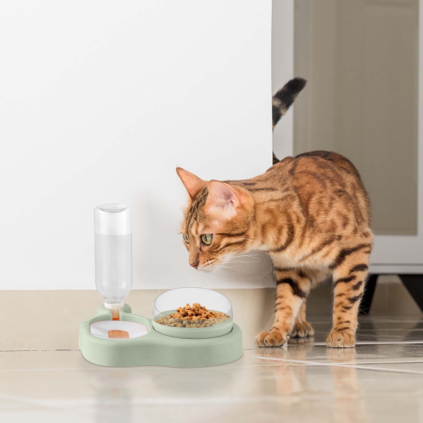 Ptlom Automatic Water Refilling Pet Feeding Bowl, Dog Cat Food