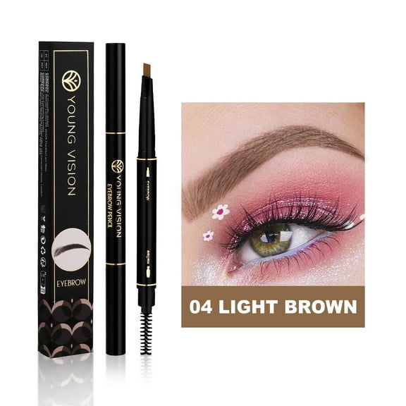 SDJMa Double-Ended Automatic Rotating Eyebrow Pencil Long-Lasting Waterproof Non-fading Eyebrow Powder Eyebrow Pencil 2 in 1 (04#Light Brown)