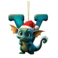 thumbnail image 1 of SDJMa Dragon Christmas Ornament, 26 Letters Cute Cartoon Christmas Dragon Decoration for Christmas Tree Hanging Ornament, Xmas Gift for Dragon Lover, Home Holiday Party Decor, 1 of 9