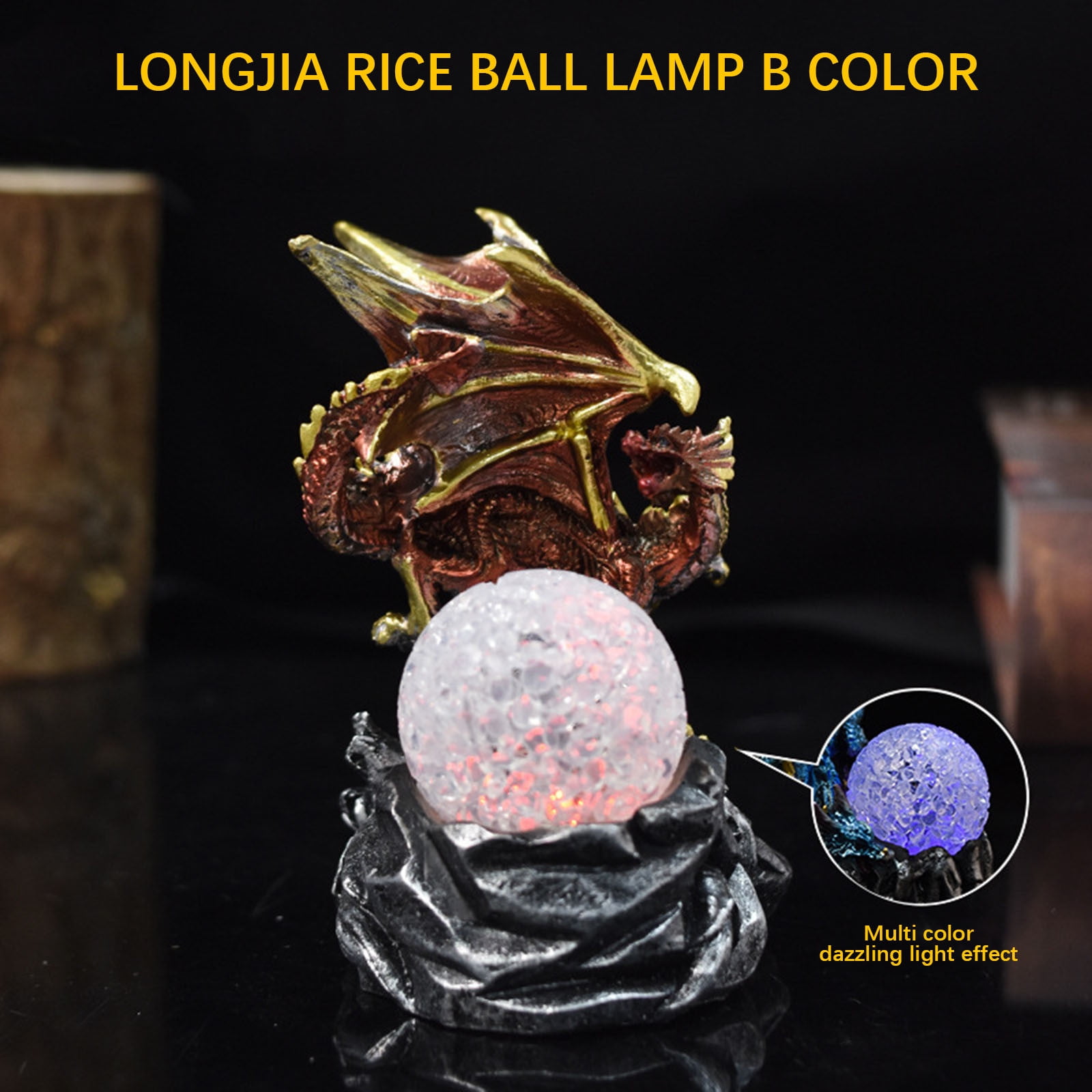 SDJMa Dragon Statue Figurine LED Lights Outdoor Statues Outdoor Decor ...