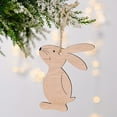 thumbnail image 1 of SDJMa Easter Bunny Wooden Hanging Ornaments, Unfinished Rabbit Wood Cutouts with Hemp Rope, Blank Wood Bunny Slice Tree Decorations for Spring Easter Holiday Home Party Decor Supplies, 1 of 7