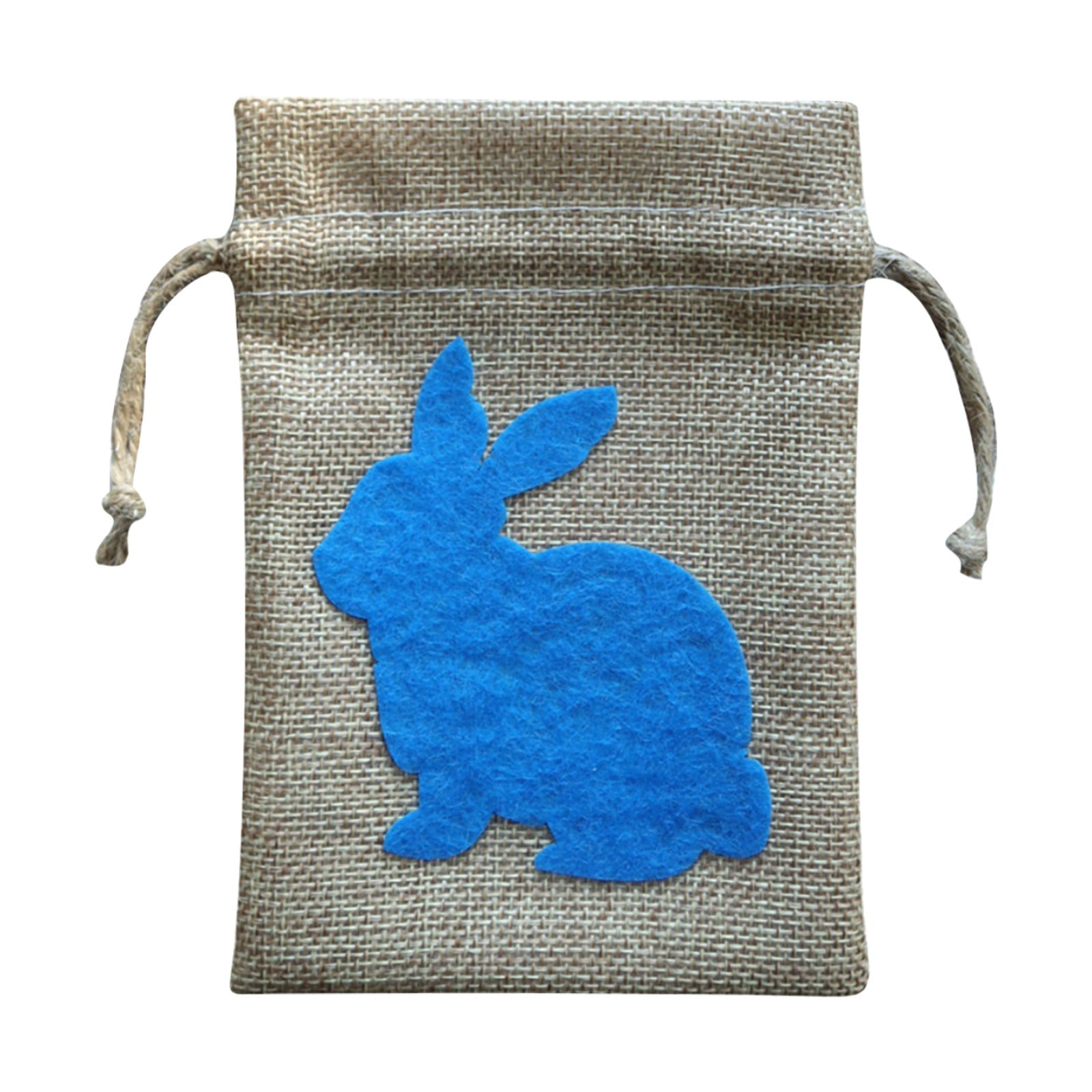 SDJMa Easter Burlap Bag Drawstring Gift Bag Easter Bunny Rabbit Linen Jute Bag Gift Pouch Bag Hunt Bag Party Favor Bag Chocolate Sweet Bags for Easter