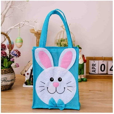 SDJMa Easter Gift Bag With Handle Bunny Egg Easter Basket Container Happy Easter Paper Bag Bulk Candy Snacks Party Colored Gift Packaging childs Egg Hunt Gift Bag