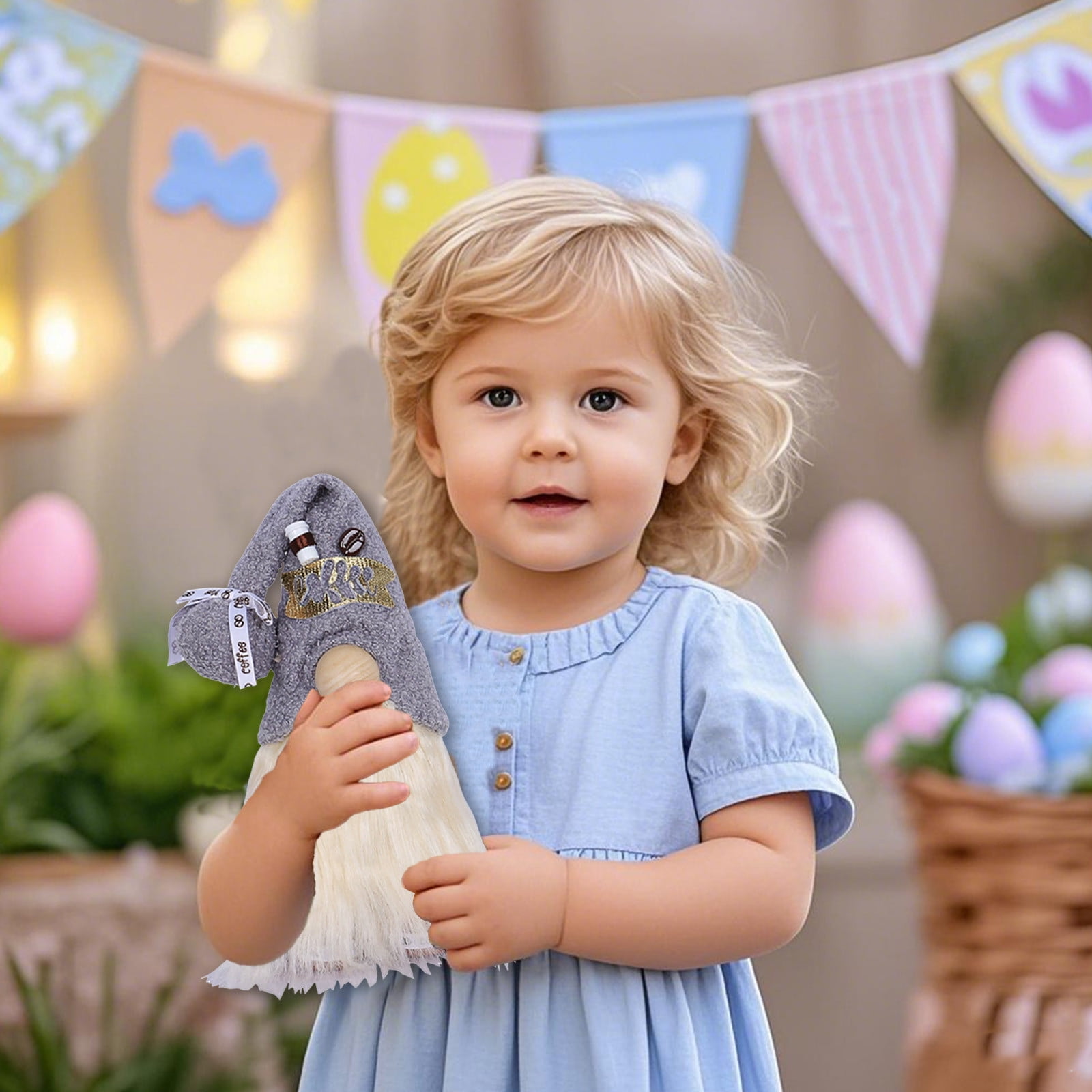 SDJMa Easter Gnome Decoration, Plush Standing Dwarf Elf Doll with ...