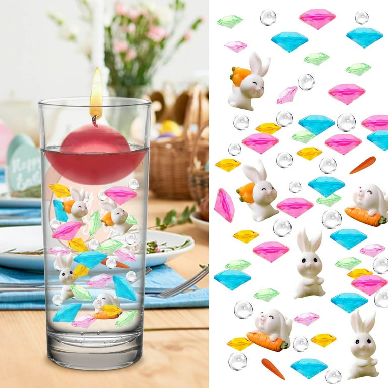 SDJMa Easter Vase Filler Water Gel Beads - Floating Pearls for Vases, Clear  Water Beads Bunny Vase Fillers Decor Set for Floating Candles Easter Party