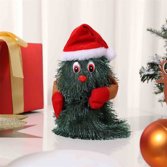 SDJMa Electric Christmas Tree Singing and Dancing Christmas Plush Toy, Green Xmas Tree Animated Christmas Decorations Xmas Gifts for Toddlers Kids