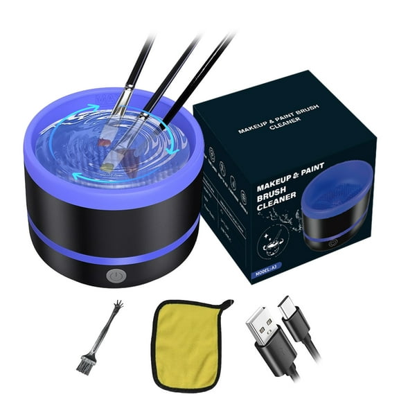 SDJMa Electric Makeup Brush Cleaner Machine Super-Fast Spinner Automatic USB-C - Cosmetic Brushes Cleanser Tool for All Size Beauty Set Liquid Foundation (Purple)