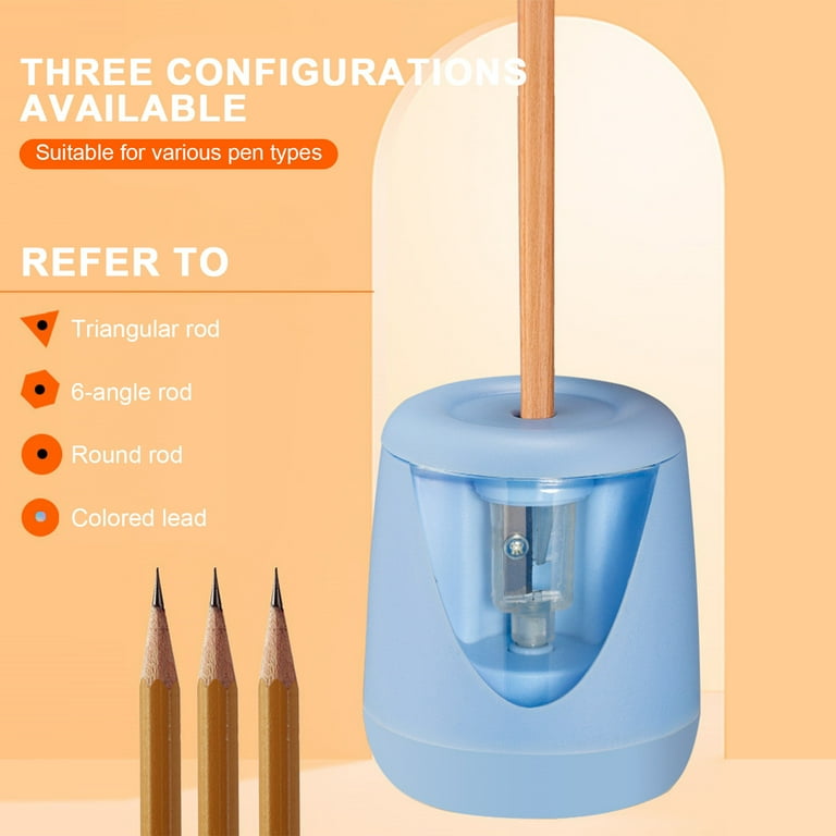 SDJMa Electric Pencil Sharpeners Portable Pencil Sharpener for Kids Suitable for Triangle 6 Angle Round Colored Pencils Easy to Use Pencil