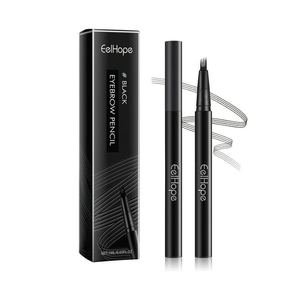 SDJMa Eyebrow Pen with Micro-Fork Tip Applicator Creates Natural Looking Brows Effortlessly and Stays on All Day, Black/Brown