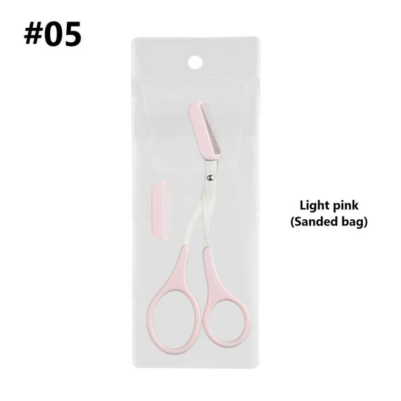 SDJMa Eyebrow Trimmer Scissors with Comb Eyebrow Shaping Cut Scissors Non Slip Finger Grips Hair Removal,Stainless Steel Eyebrow Scissors with Comb,Beauty Accessories for Men Women (E)
