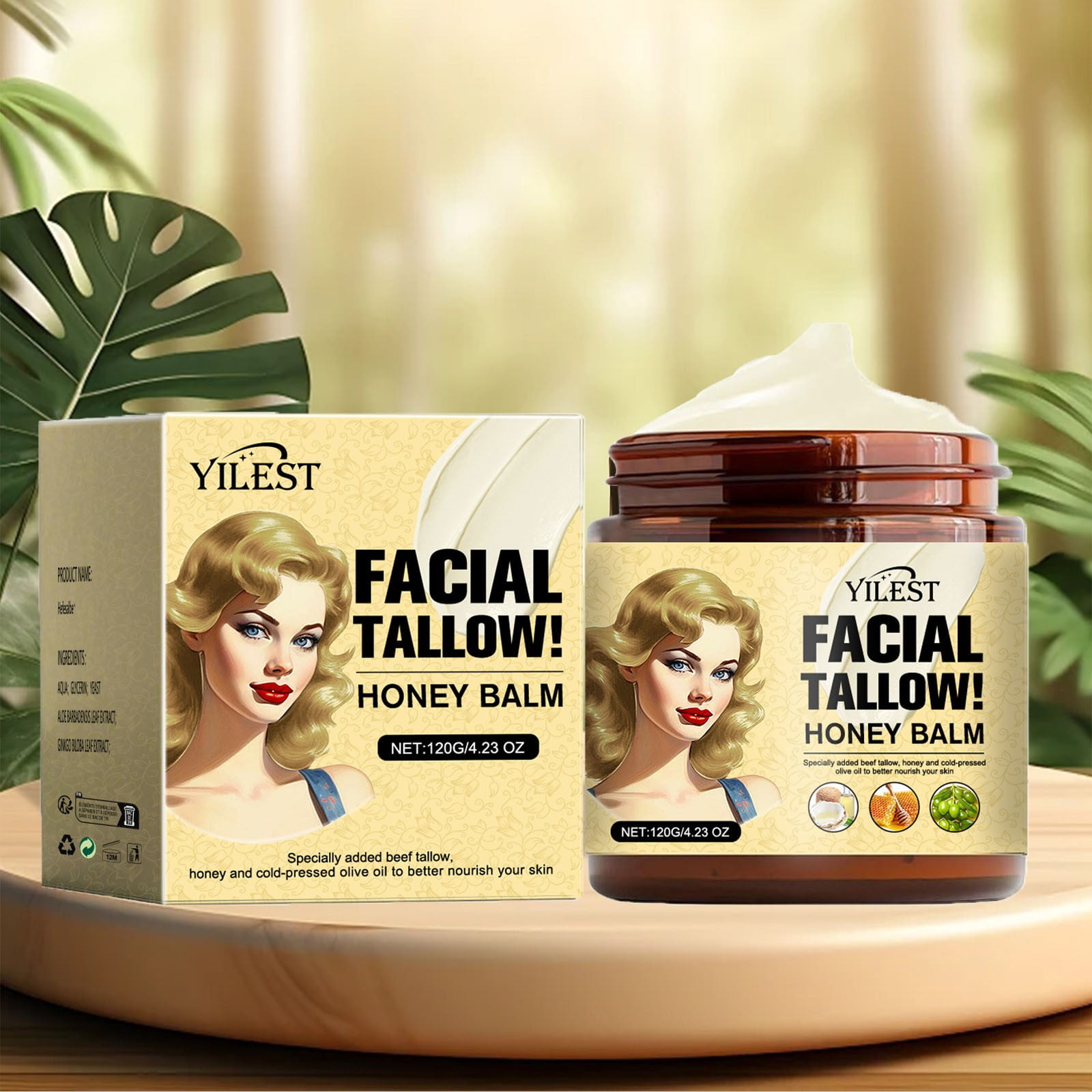 SDJMa Facial Tallow and Honey Balm, Beef Tallow Face Cream Beef Tallow