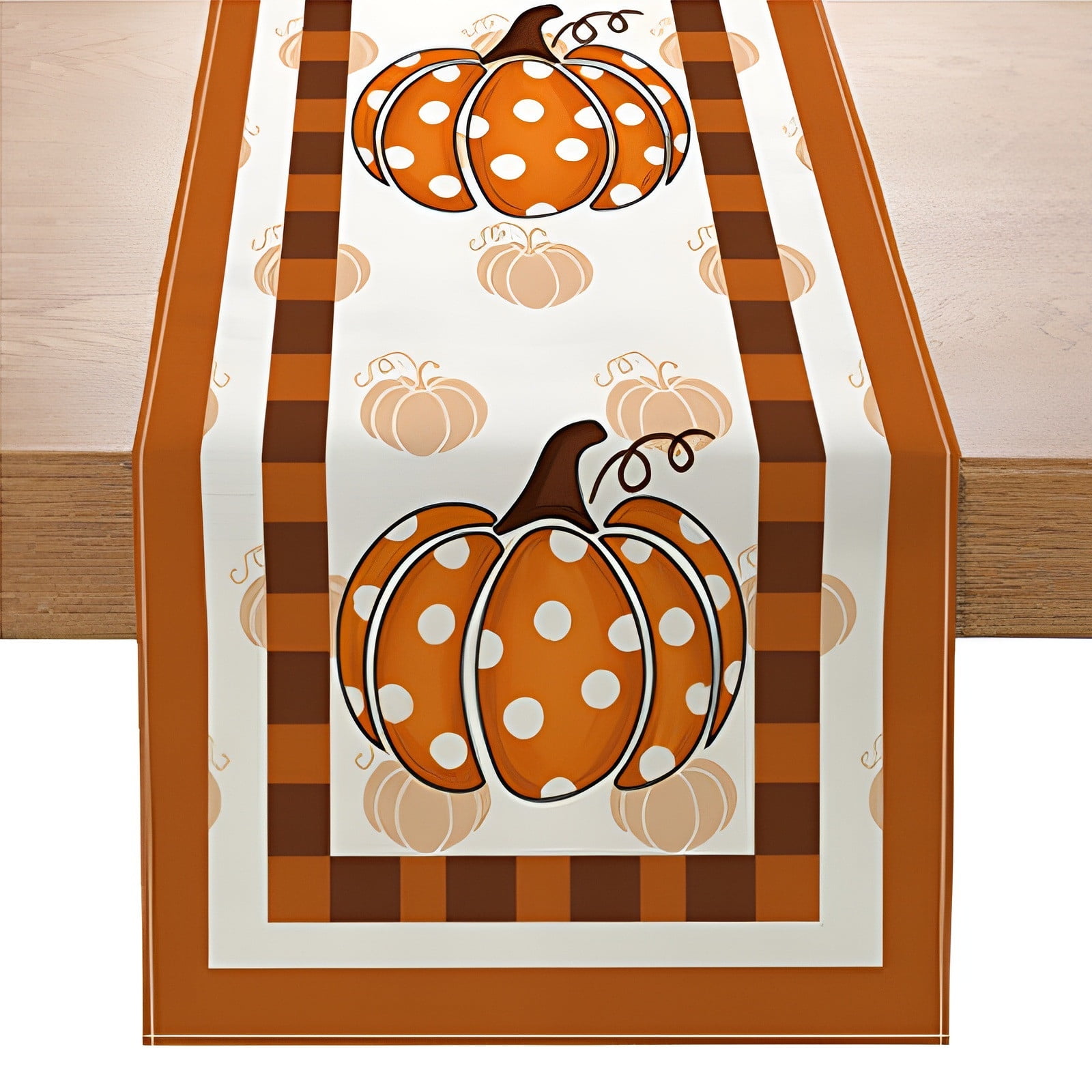 SDJMa Fall Table Runner, Buffalo Plaid Pumpkin Truck Maple Leaf Autumn