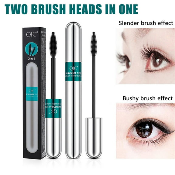 SDJMa False Lash Effect Mascara-QIC Mascara 4d Slender Thick Make-up Two Brush Heads In-Beauty Charming Eye Make up-Gluten & Cruelty Free