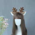 thumbnail image 1 of SDJMa Faux Deer Ear Headband, Plush Christmas Cosplay Hair Accessory with Snowflake Design, Festive Party Headpiece for Women & Teens (Brown), 1 of 6