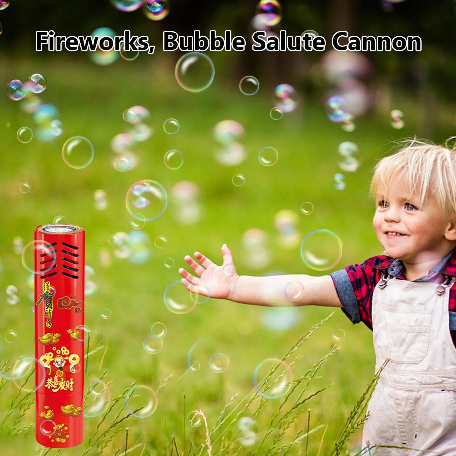 SDJMa Fireworks Bubble Machine (12 Holes with Bubble Solution ...