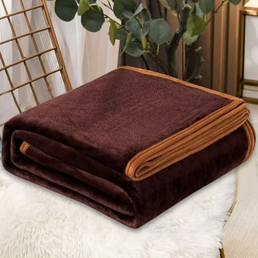 SDJMa Fleece Blanket - Full/Queen Blanket - Lightweight Soft Blanket for Bed, Sofa, Couch, Camping, and Travel - Ultra Soft Warm Blanket (39x59Inch, Coffee)
