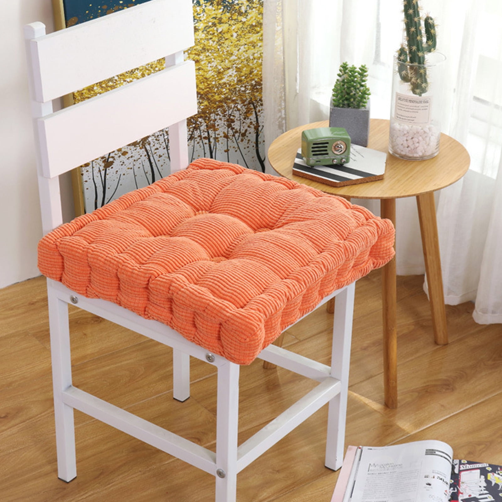 SDJMa Floor Pillow Large Floor Cushion for Adults Square Tufted Meditation Cushion Pad for Floor Seating Perfect for Yoga Meditation and Relaxation 15.7 Inch Orange Walmart Business Supplies
