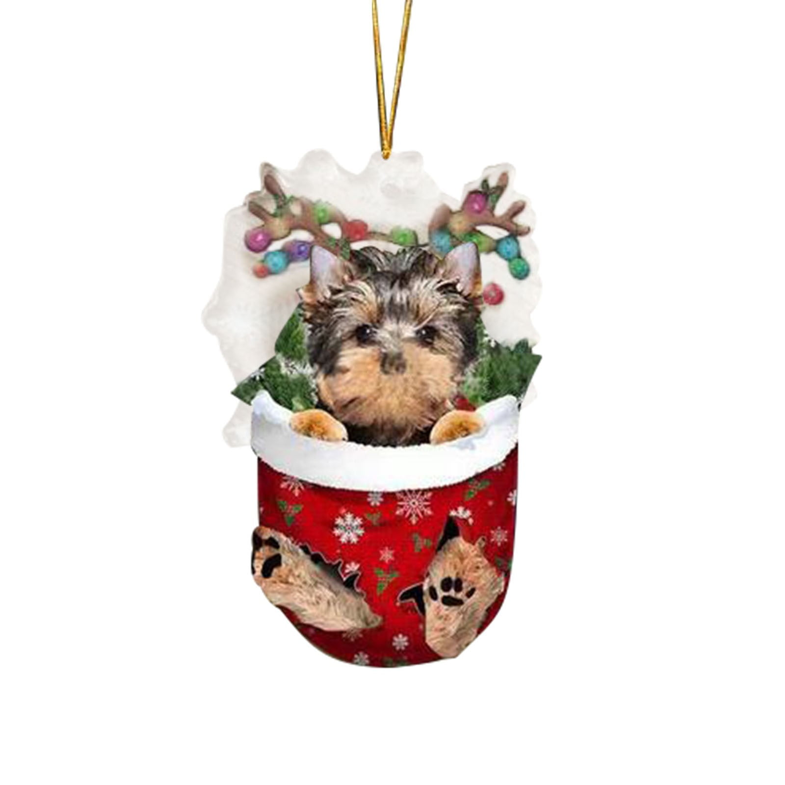 SDJMa Funny Black Dog Christmas Tree Ornament Black Dachshund Lovers