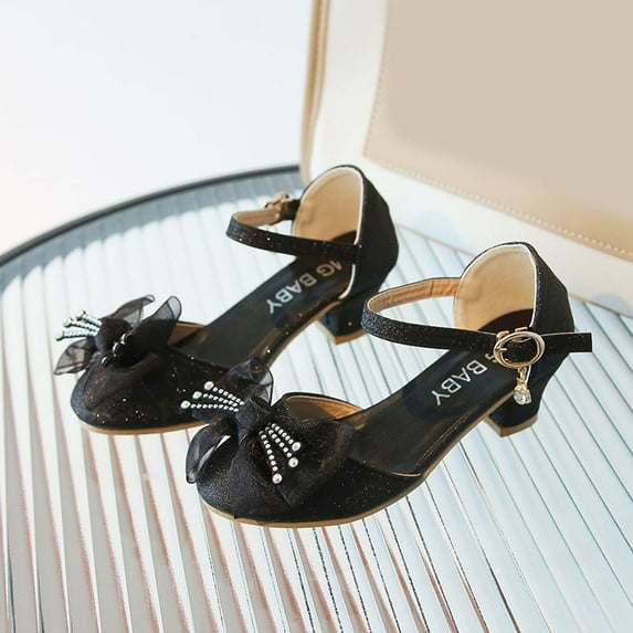 SDJMa Girls Dress Shoes Wedding Party Heel Mary Jane Princess Flower Shoes