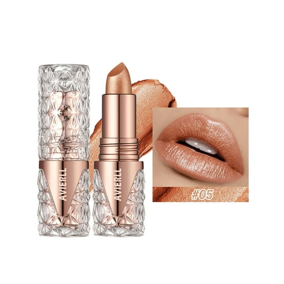SDJMa Glitter Lipstick Hydrating Lip Balm Sparkling Shine Lip Color Nonstick Highly Pigmented Formula Gives Metallic Finish Lip Makeup for Women and Girls ( #05)