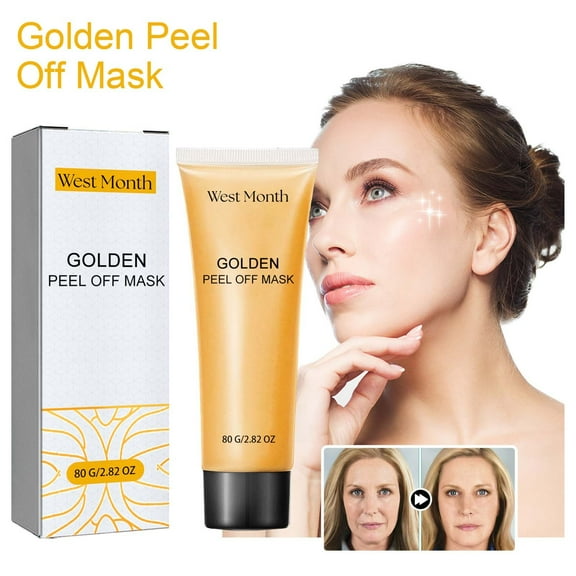 SDJMa Gold Peel Off Facial Mask, Golden Exfoliating Mask,Gold Peel Off Face Mask Anti-Wrinkle,Removes Blackheads,Reduces Fine Lines,Cleans Pores