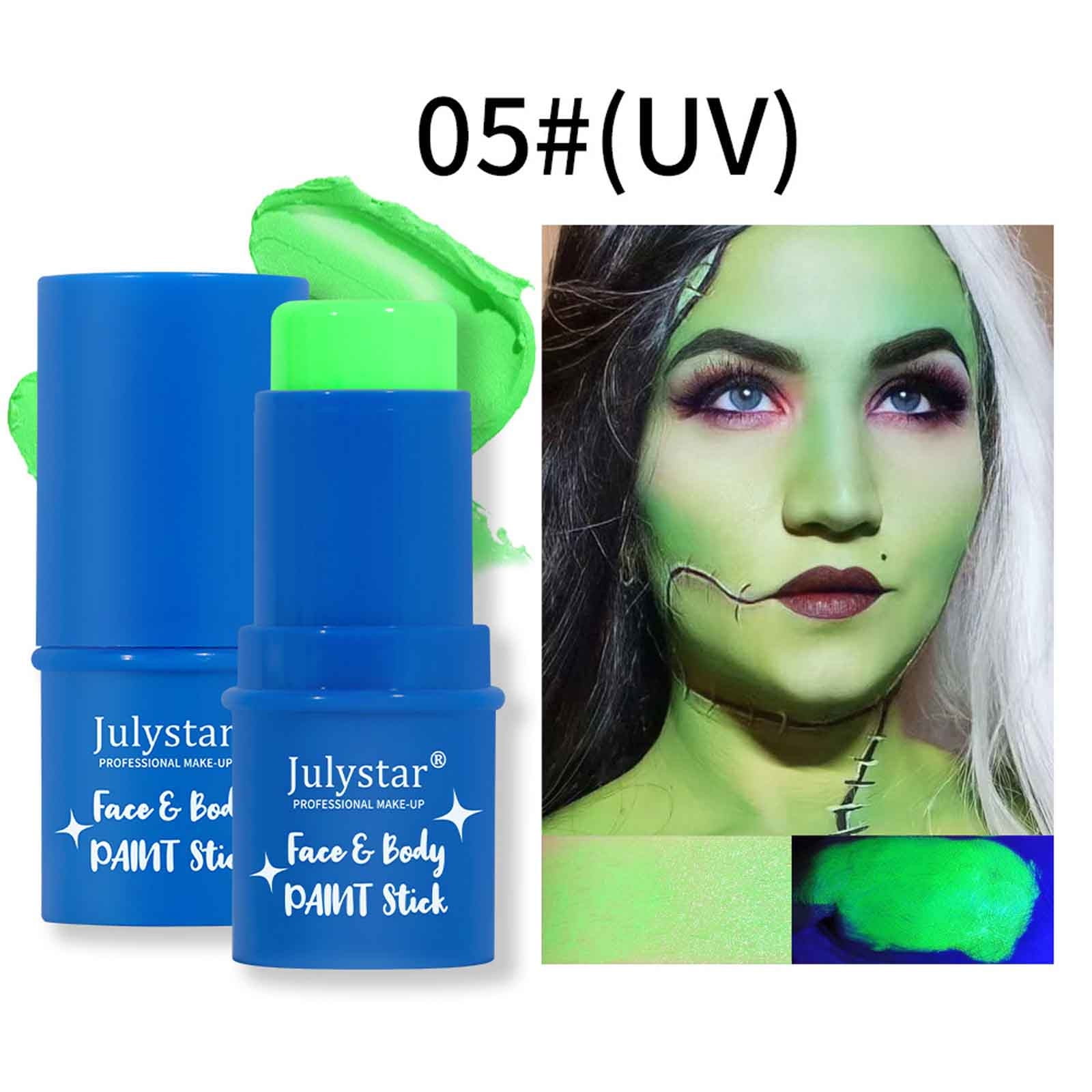 MEICOLY Green Face Body Paint Stick(1.06 Oz) Green Eye Black Baseball  Hunting Camo Stick Cream Gamora Witch Hulk Face Paint Grease Waterproof for  Sports Halloween Face Paint SFX Makeup Green Green Face