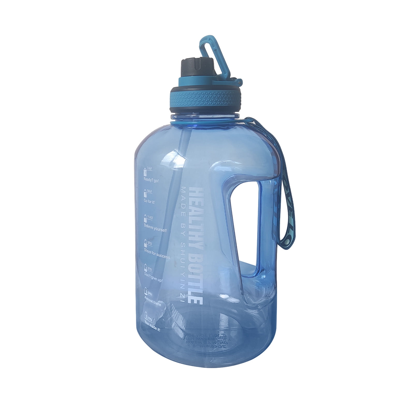 Odomy 2L Extra Large Plastic Motivational Water Bottle with Handle & Removable Straw Water Jug to Ensure You Drink Enough Water Daily, Purple