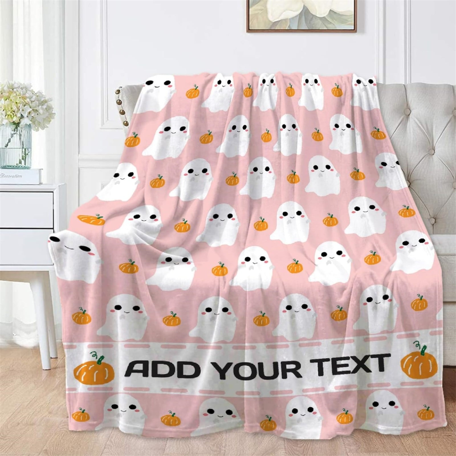 SDJMa Halloween Blanket Halloween Tombstones Halloween Decor Pumpkin