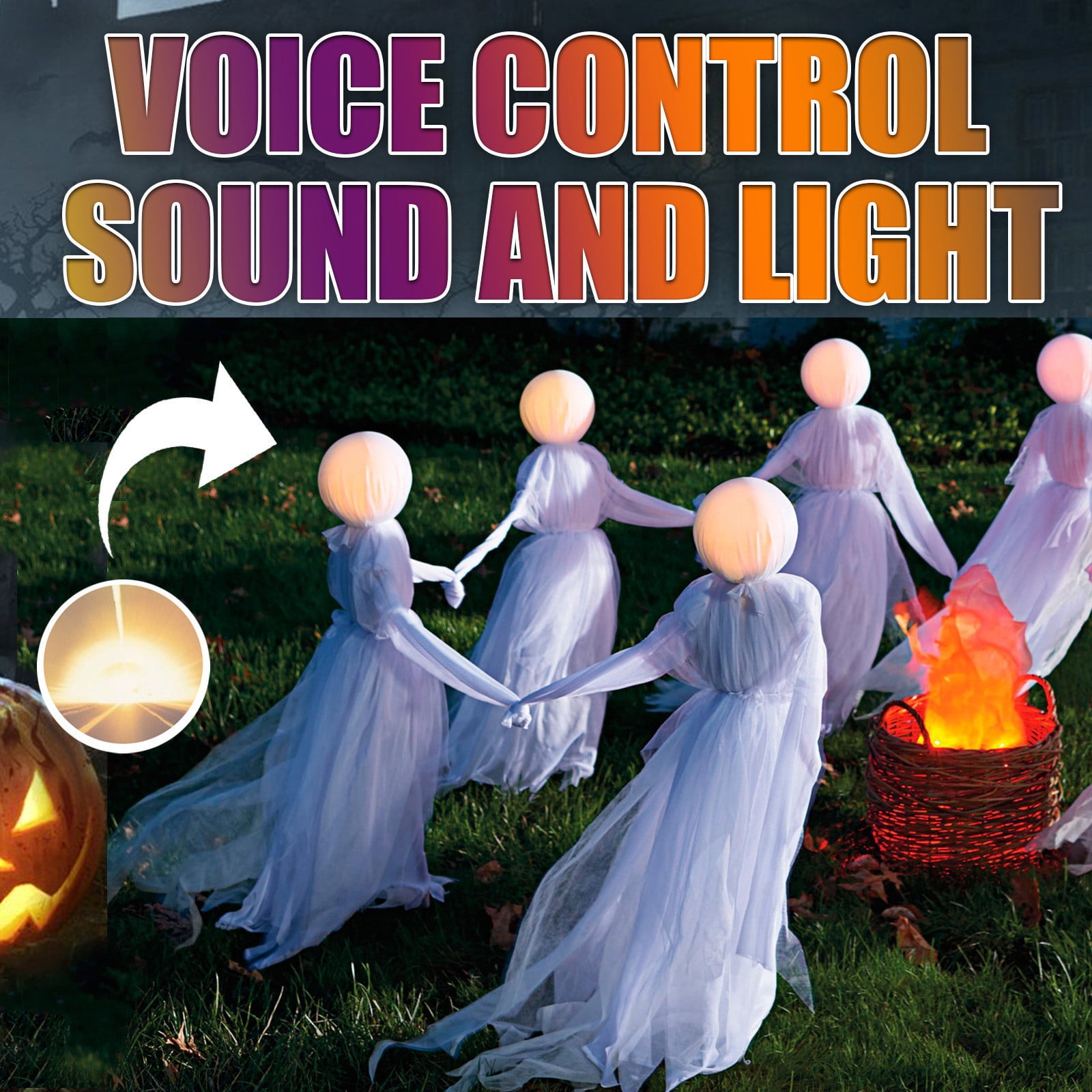 SDJMa Halloween Decorations Outdoor Light Up Witches Holding Hands